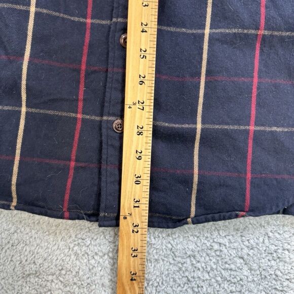 J Crew Shirt Mens XLT Blue Plaid Flannel Classic Midweight Double Brushed Casual - Picture 6 of 9